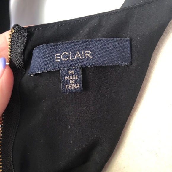 Black silky tank, Eclair, half zip in back. Size M - Picture 7 of 7